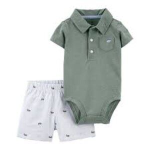 Carters Baby Boy Polo Bodysuit With Shorts Size 24 Months NWT